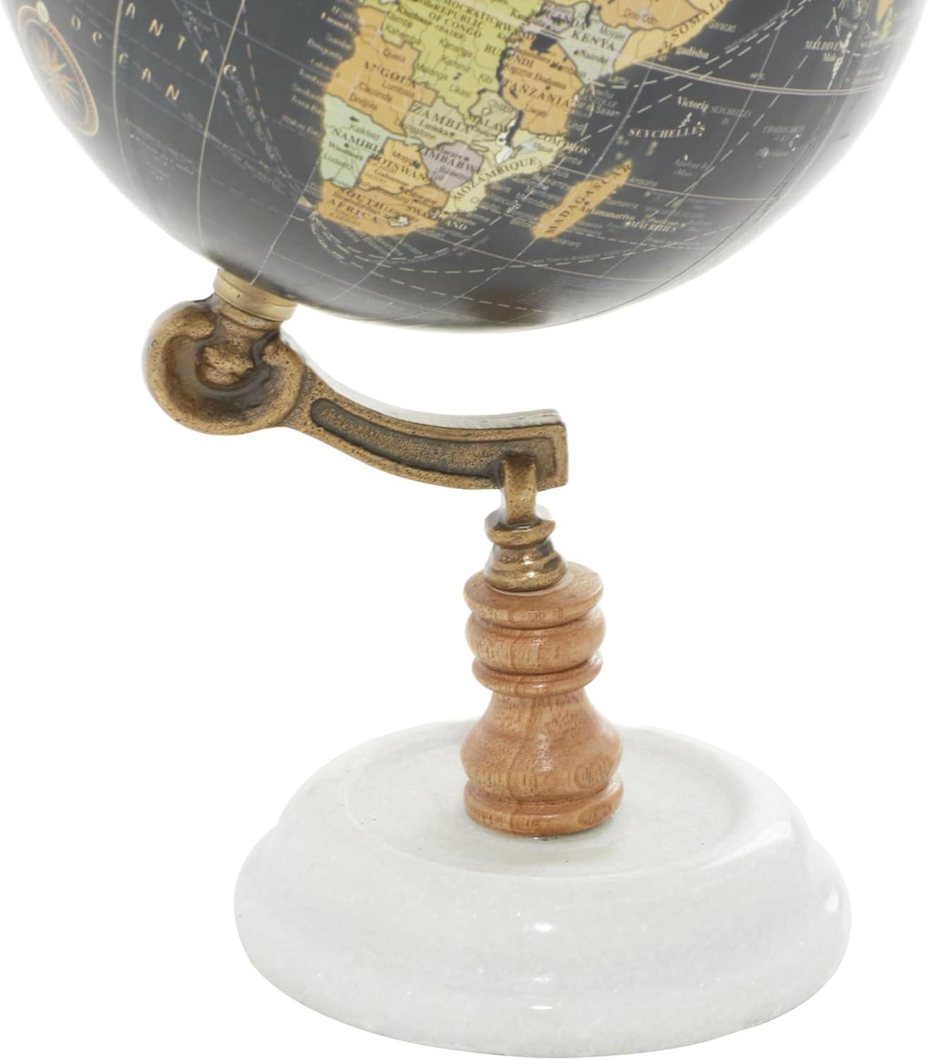 DecMode 7" Black Globe with Marble Base