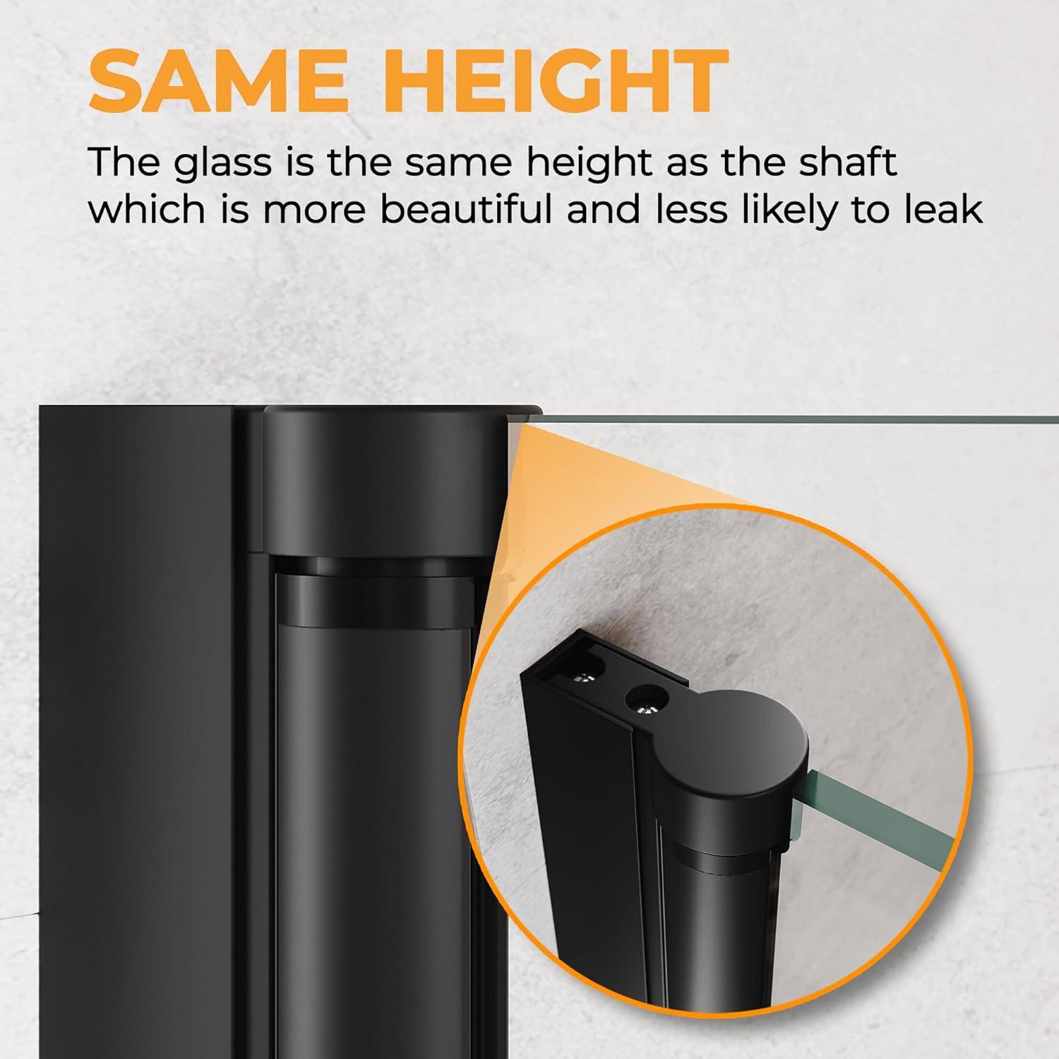 LOONGFIELD Sliding Shower Glass Door 56-60 In. W X 72 In. H, Adjustable Semi Frameless Shower Door, Certified Thick Clear Clear Tempered Glass, 304 Stainless Steel Handles ASTARQ-W2269P144324