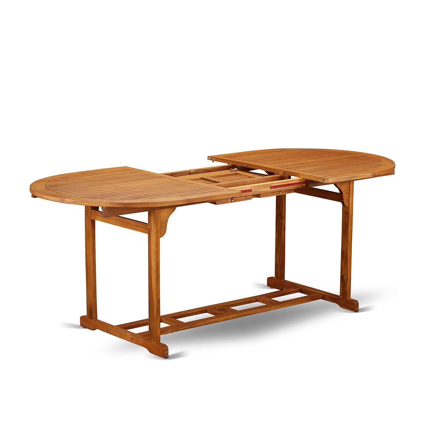 East West Furniture Wooden Patio Set Natural Oil, BSBS9CANA