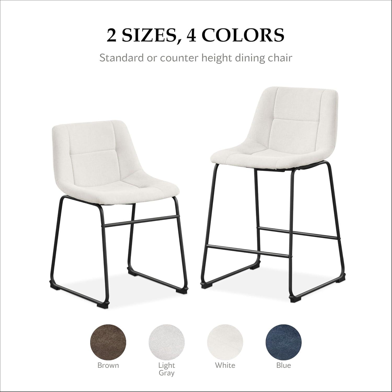 Furniture of America Perri Modern Chenille Counter Height Dining Chairs, Gray (Set of 2)