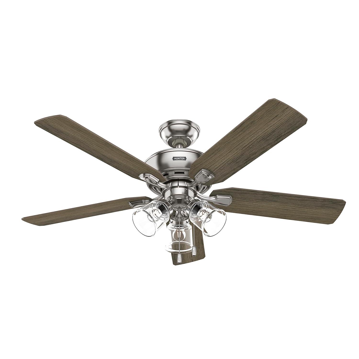 52" Rosner 5 - Blade Ceiling Fan With Lights and Pull Chains