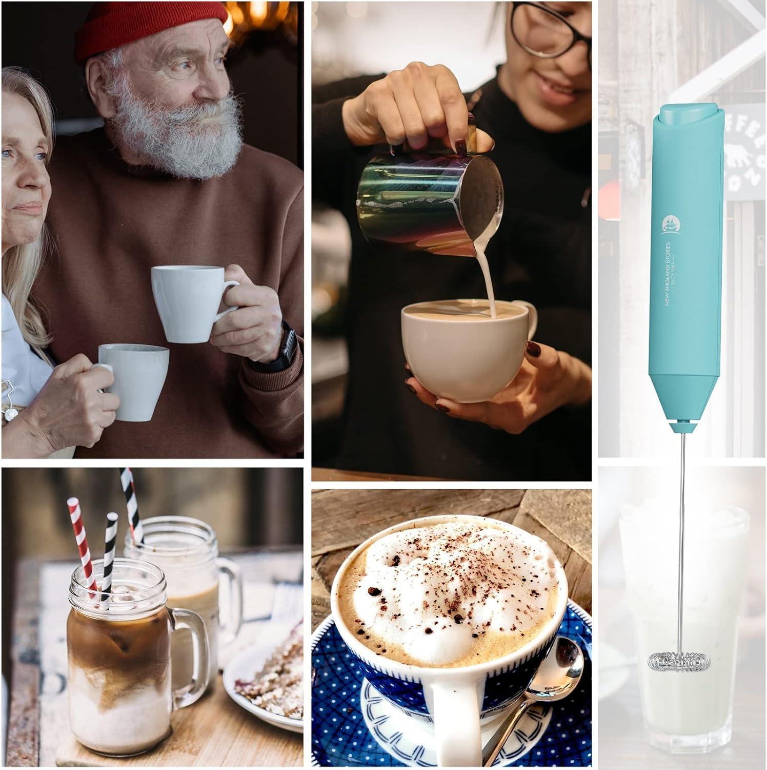 New England Stories Powerful Handheld Milk Frother & Foam Maker – Mini Whisk Drink Mixer For Coffee, Cappuccino, Latte, Matcha, Hot Chocolate (no Stand, Galaxy)