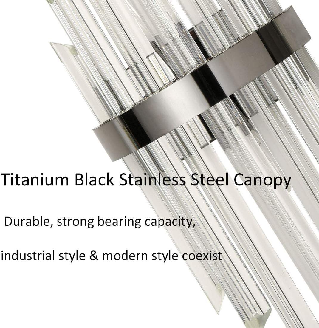 Titanium Black Glass Rod Dimmable Vanity Sconce Set