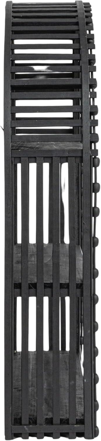 Creative Co-Op Arched Bamboo and Wood Wall Shelf, Black