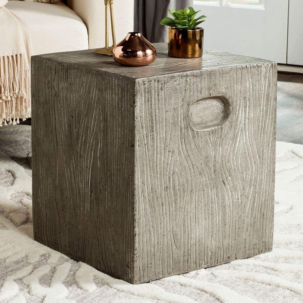 Cube Accent Stool - Indoor/Outdoor - VNN1003 - Black - Safavieh
