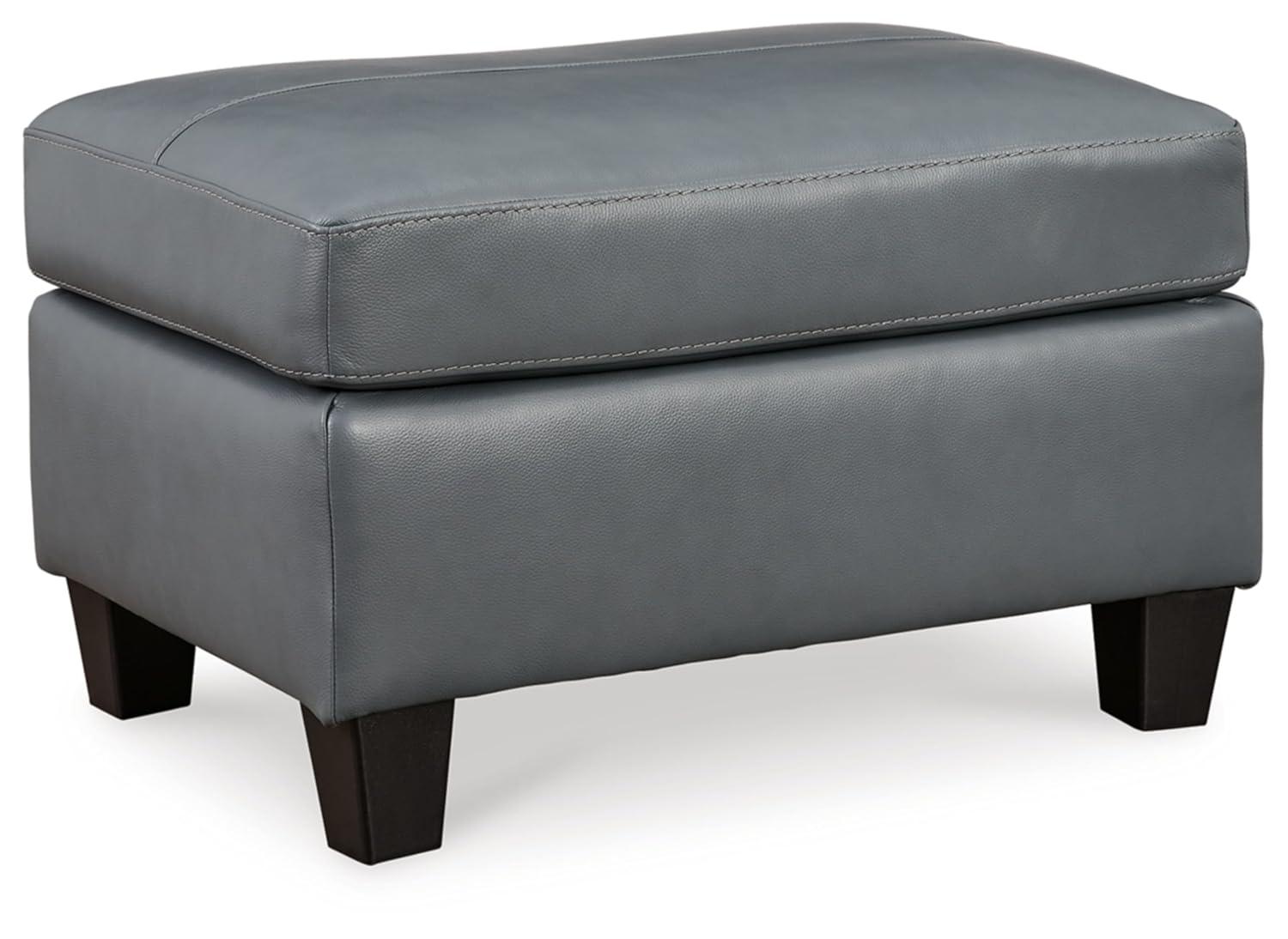 Signature Design by Ashley Contemporary Genoa Ottoman Leather Steel
