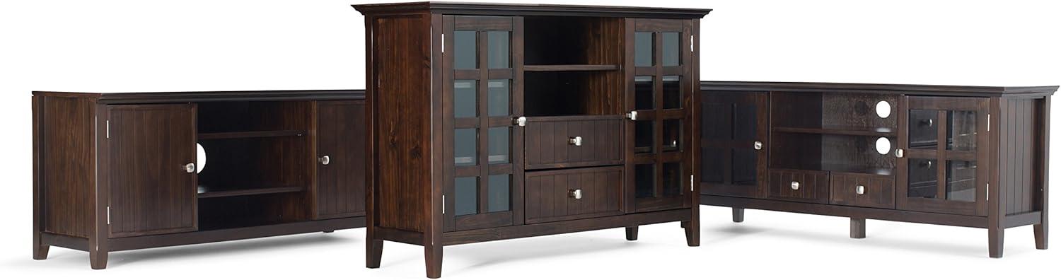 Brunette Brown Solid Wood 53" TV Media Stand with Storage