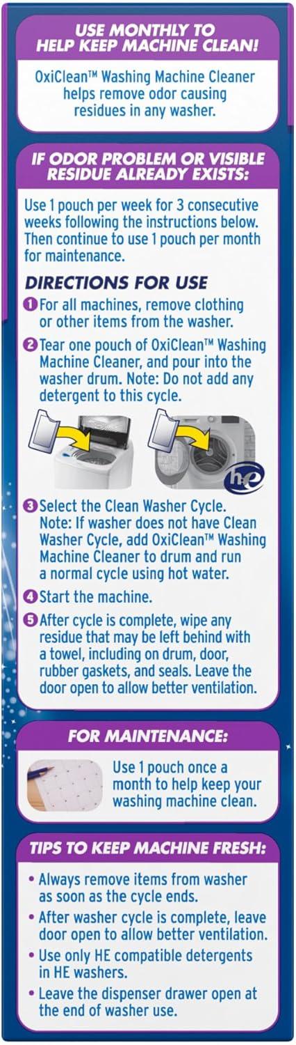 OxiClean Washing Machine Cleaner with Odor Blasters, 4 Count 11.28 oz