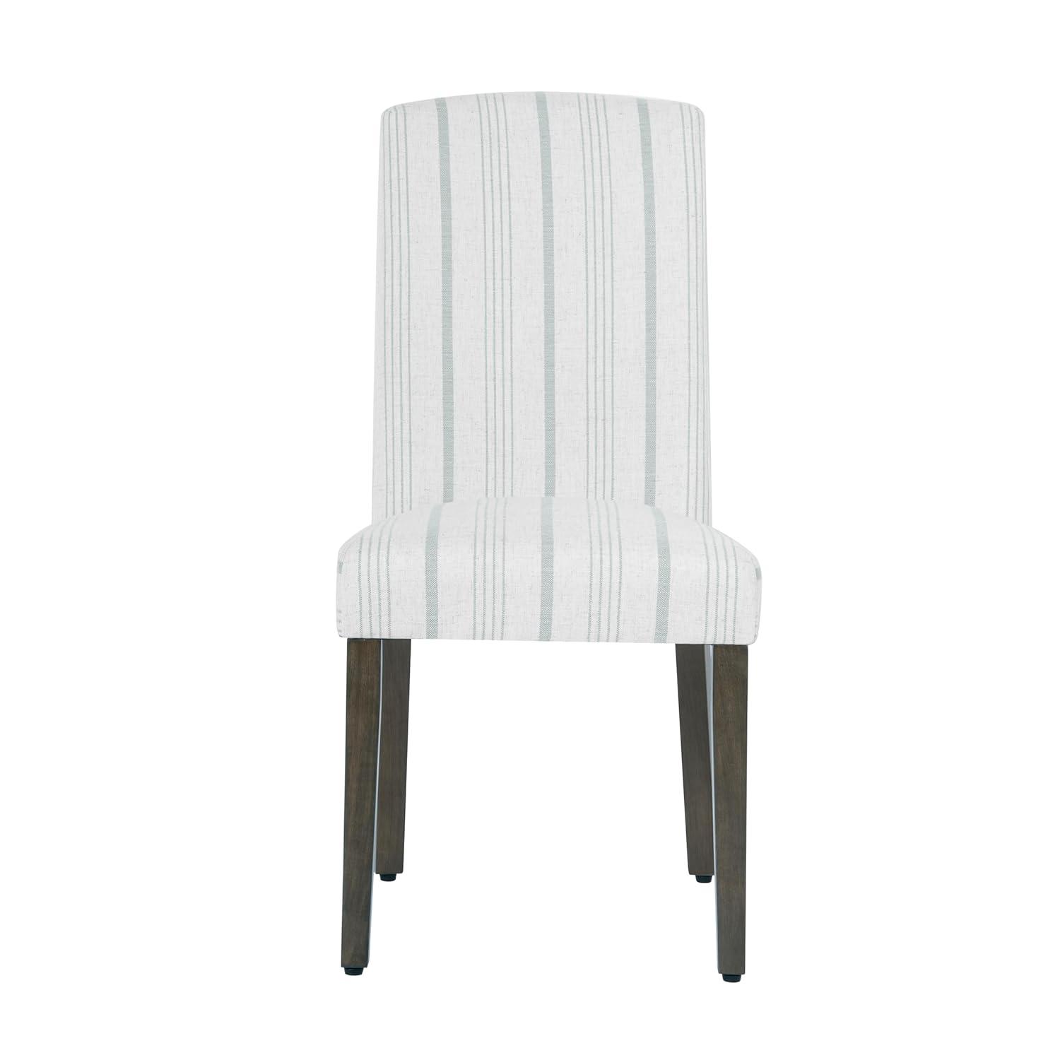 HomePop Set of 2 Classic Parsons Dining Chairs Dove Gray Stripe: Upholstered, Foam-Filled, Wood Legs
