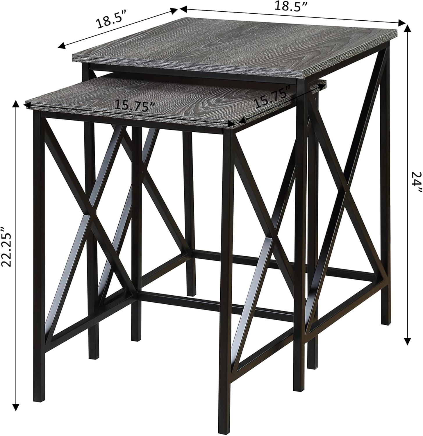 Convenience Concepts Tucson Nesting End Tables, Weathered Gray/Black