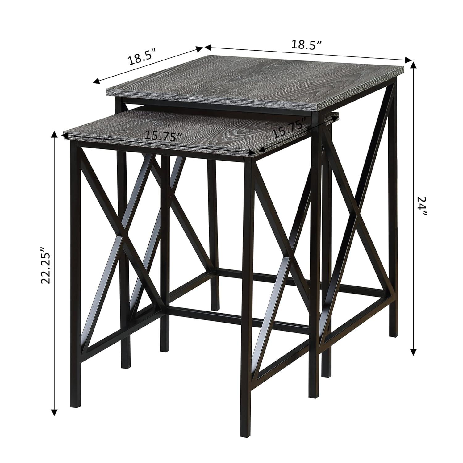 Convenience Concepts Tucson Nesting End Tables, Weathered Gray/Black