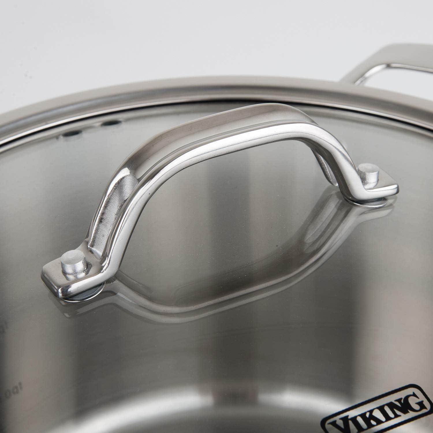 Viking 4.8 Quart Stainless Steel Sauté Pan with Glass Lid