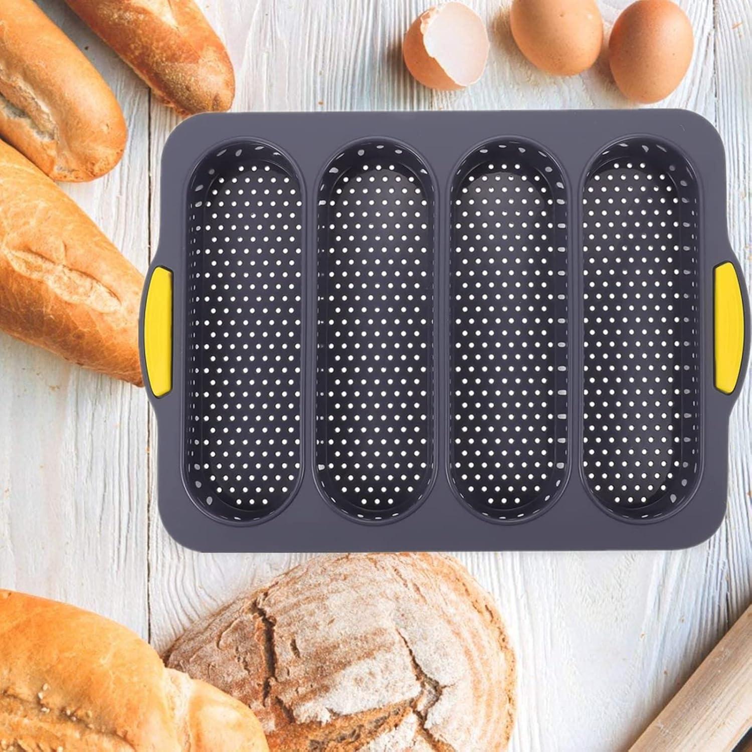 Rectangular Nonstick Silicone Four-Hole Bread Loaf Pan