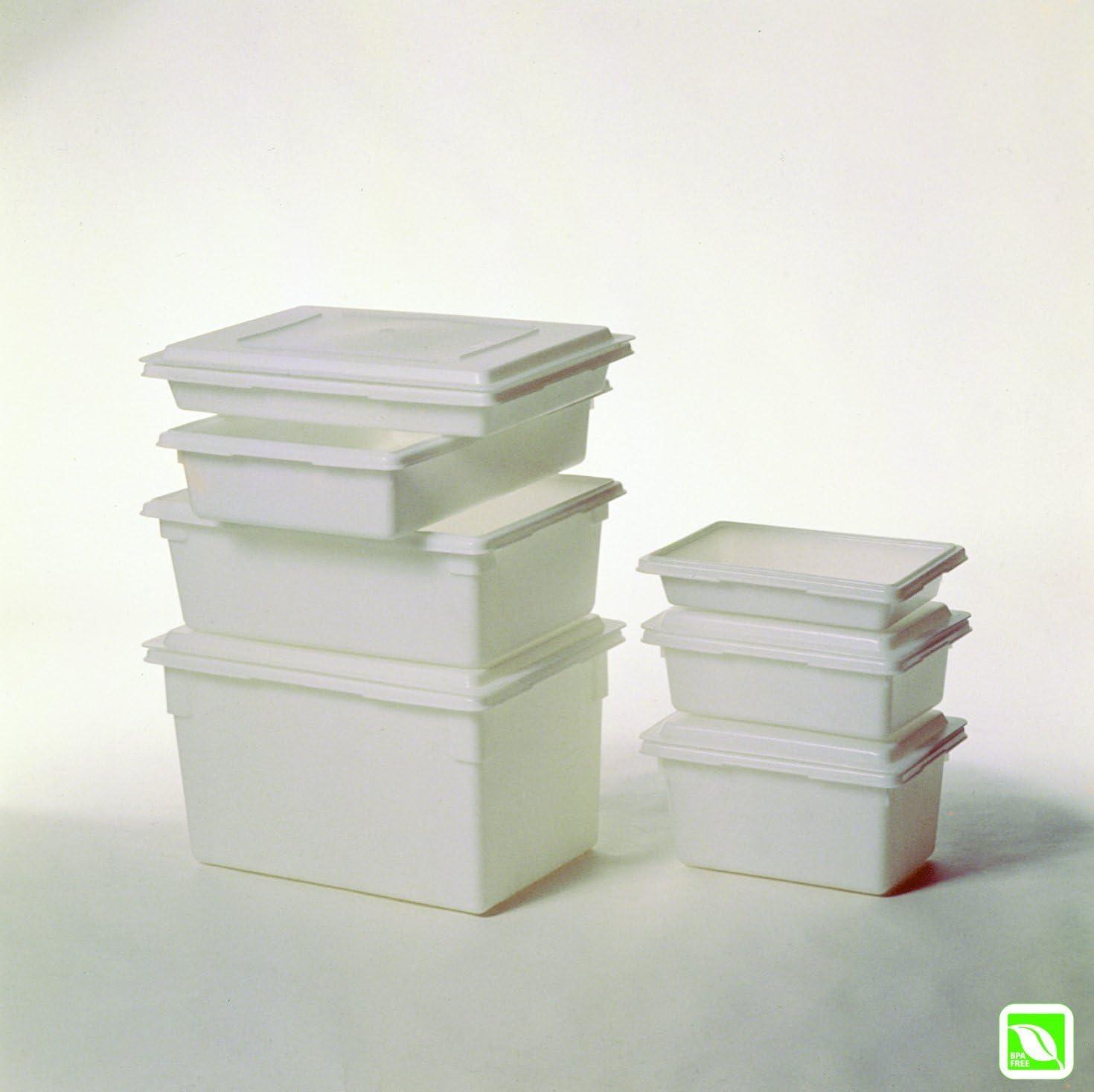 Rubbermaid White Plastic Box, 5 Gallon, 18 x 26 x 3-1/2, Lot of 6