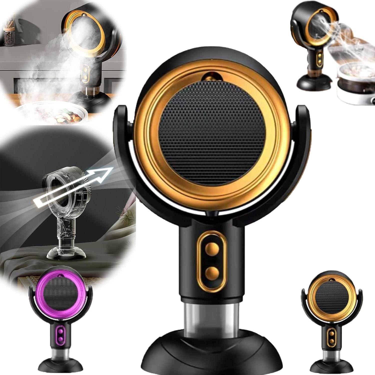 Daiosportswear Smoke Fan for Smoking indoors, the High Fan for Smoking, Wireless Mini Portable Range Anion Desktop Range Hood/Purifier Compact Fan Aromatherapy Diffuser Filter