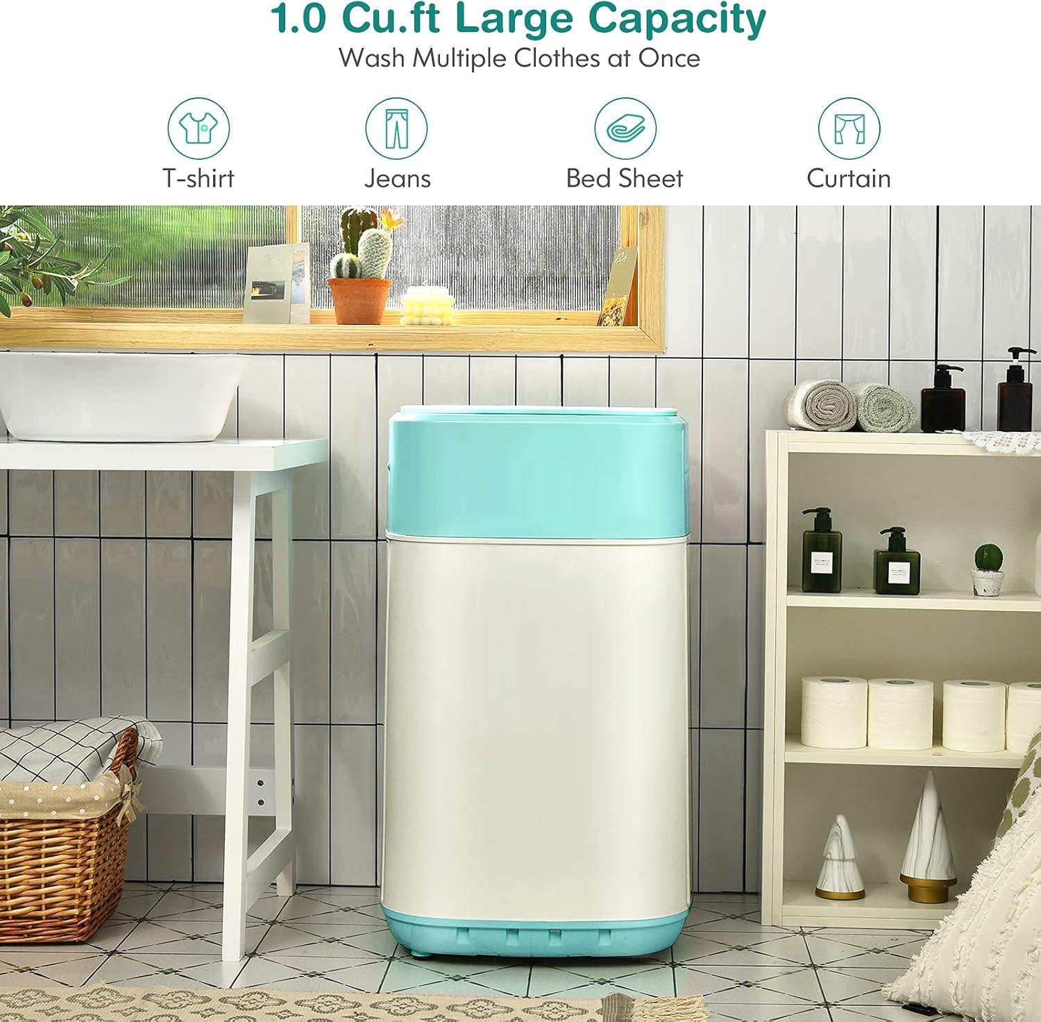 Costway 8lbs Portable Fully Automatic Washing Machine W/ Drain Pump Green