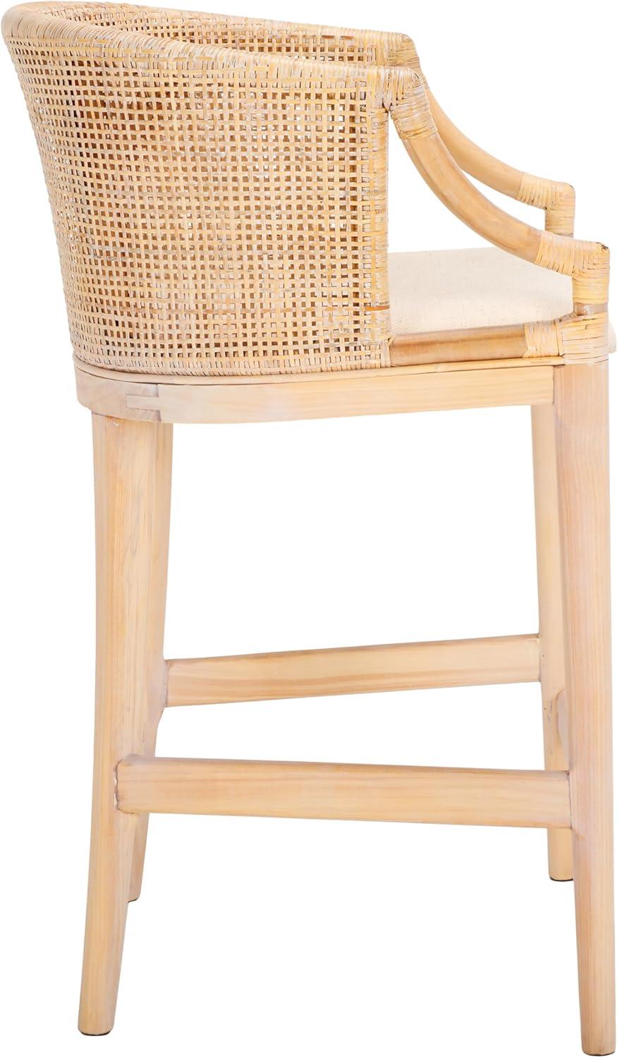 Brando Counter Stool - BST4000 - Natural/White Washed - Safavieh