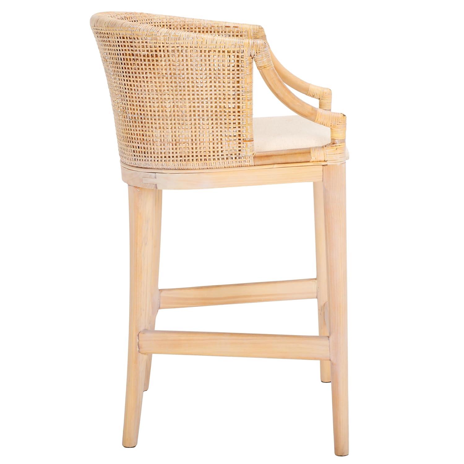 Brando Counter Stool - BST4000 - Natural/White Washed - Safavieh
