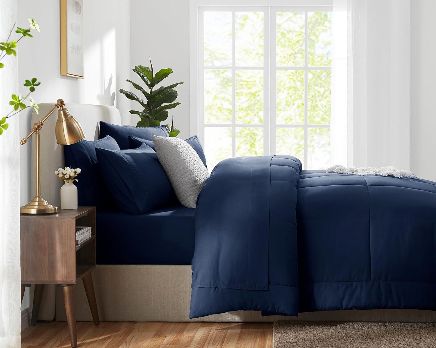 Sweet Home Collection All Season Bed-in-A-Bag 5pc/7pc Solid Color Comforter & Sheet Set Ultra Soft Bedding by Sweet Home Collection