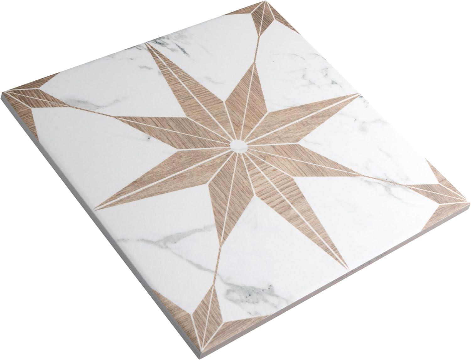 Llama Stella Loire 10" x 10" Porcelain Marble Look Wall & Floor Tile