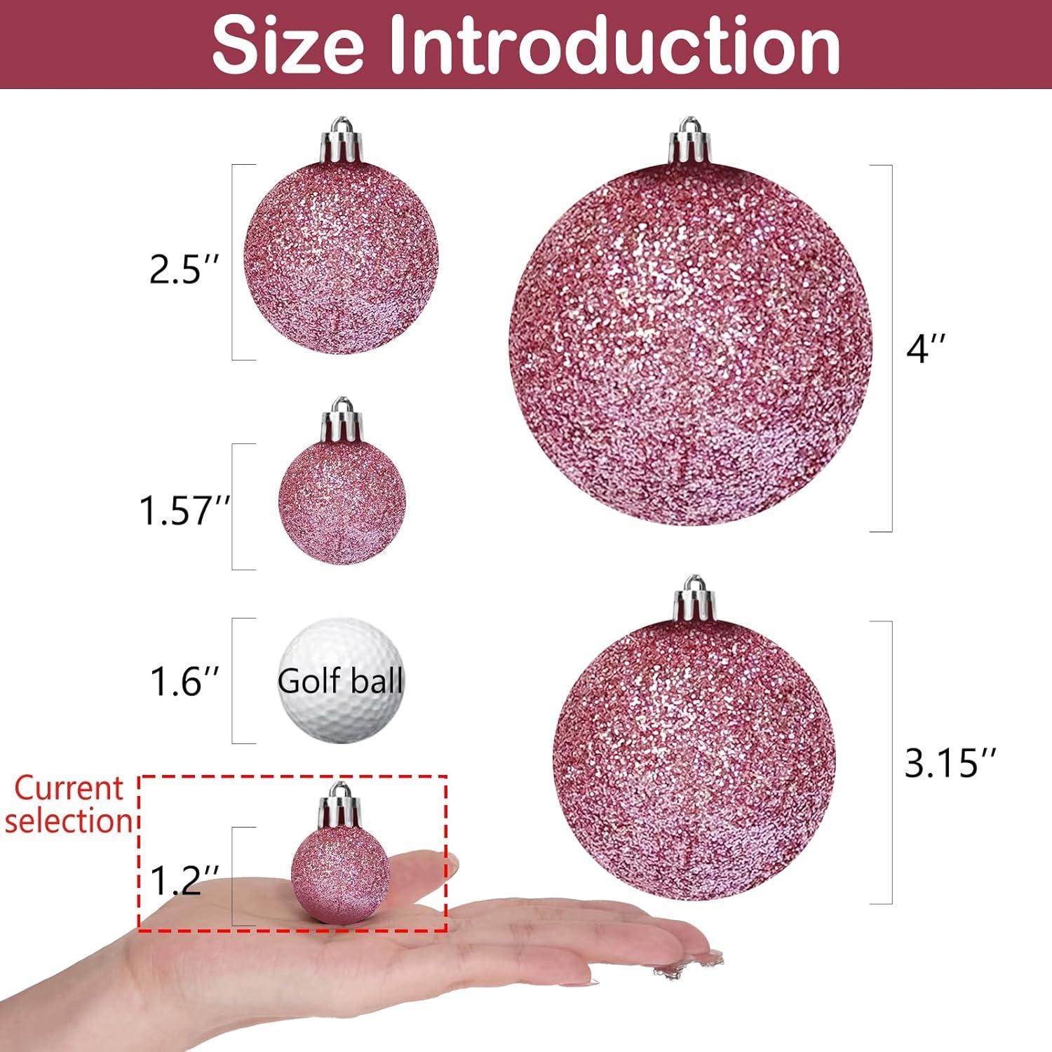 Fuebueo 24Pcs Christmas Balls Ornaments Shatterproof Hanging Ball for Holiday Wedding Party