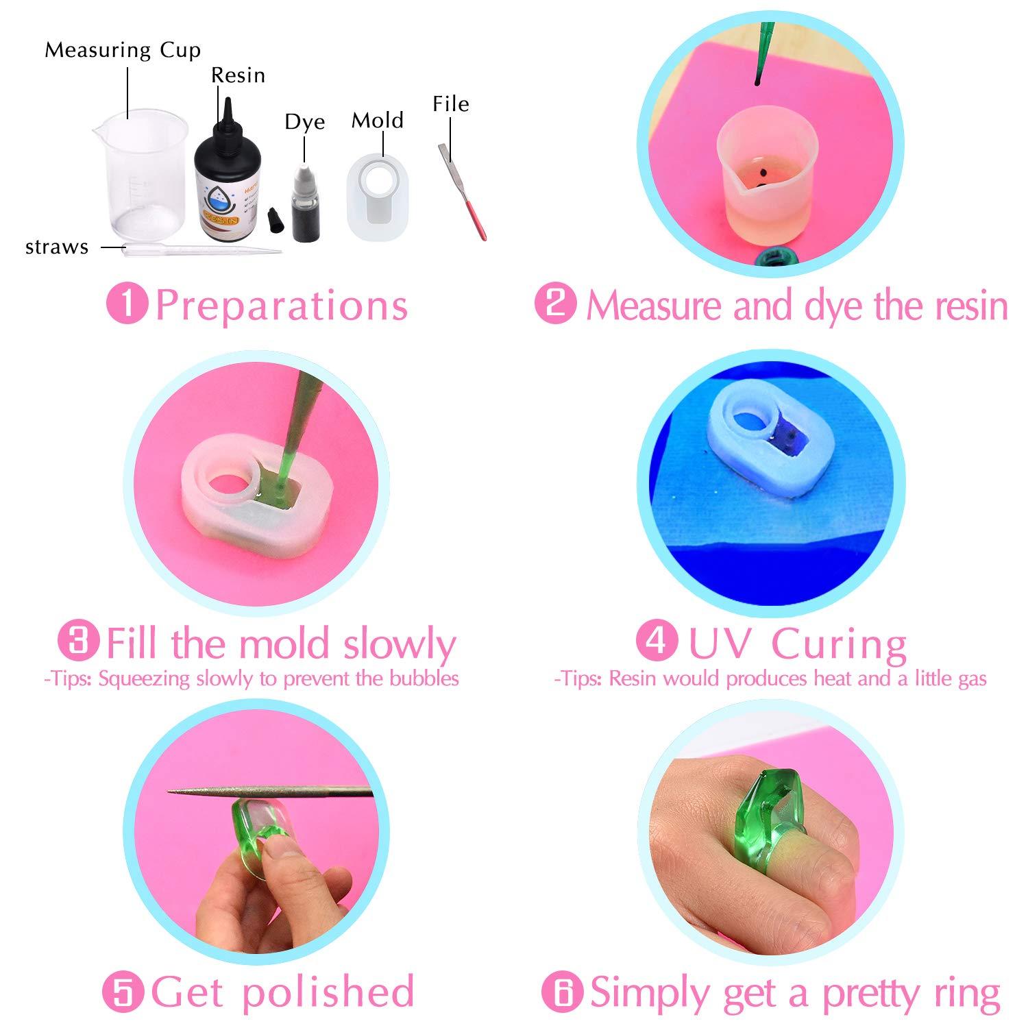 Upgrade Crystal Clear Hard UV Resin 200g - Ultraviolet Curing Epoxy for Jewelry Making, Pendant & DIY Crafts - Solar Cure & Thinner Resin for Mold, Casting