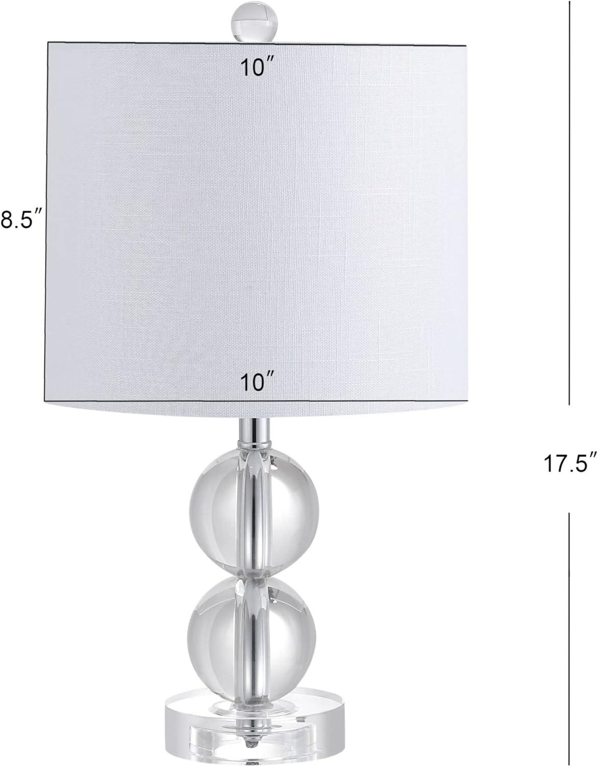 Brooklyn 17.5" Clear Crystal LED Table Lamp with White Shade