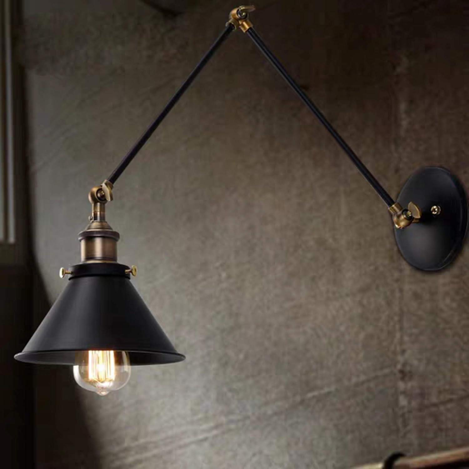 Warehouse of Tiffany Payne Matte Black & Antique Brass 1-Light Wall Sconce with Metal Cone Shade
