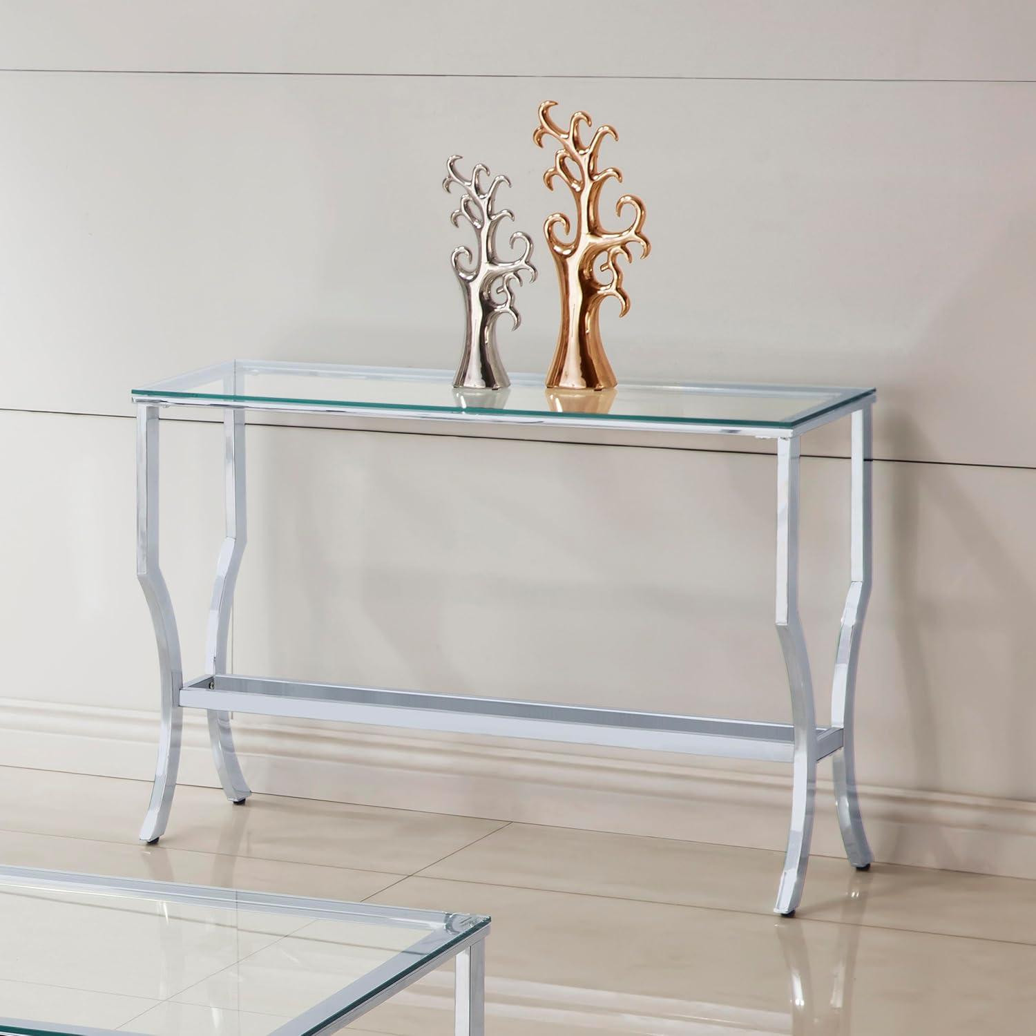 Saide 43.5'' Glass Top Console Table