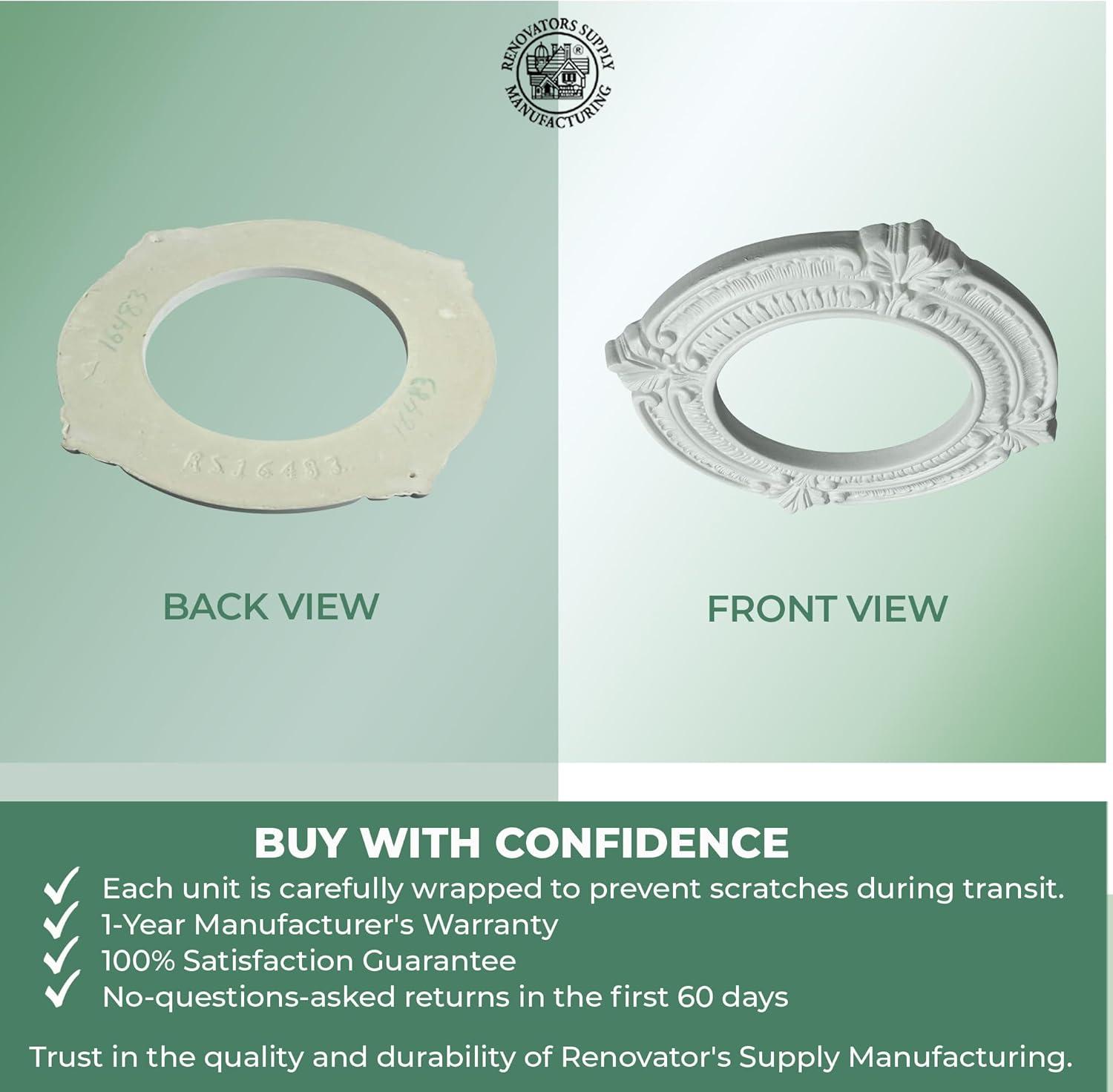 White Ceiling Medallion Urethane Recessed Trim 6" ID X 10" OD