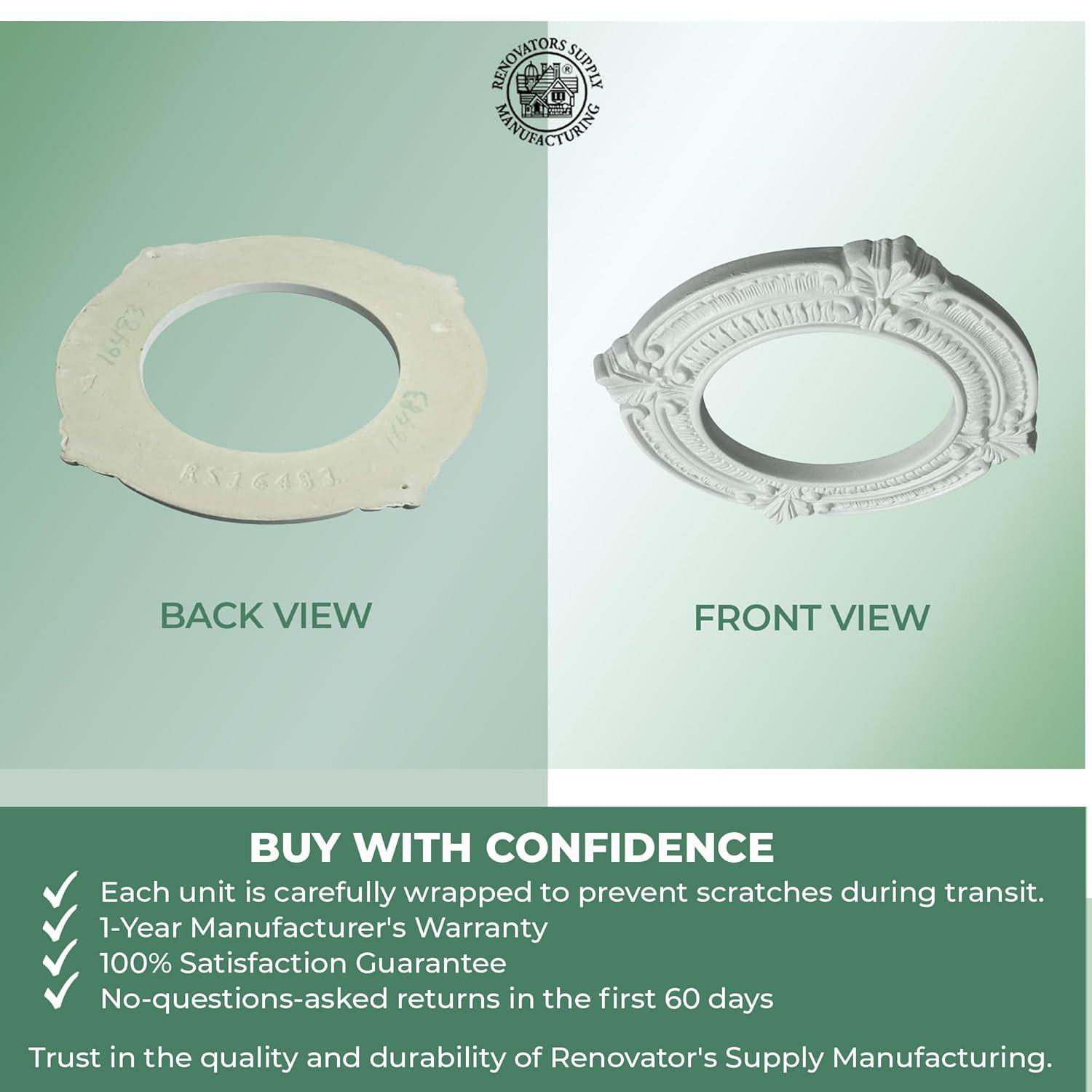 White Ceiling Medallion Urethane Recessed Trim 6" ID X 10" OD