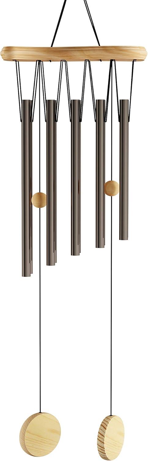 Metal & Wood Wind Chime-34.5 in. Tuned Metal Wind Chimes with Bronze Finish