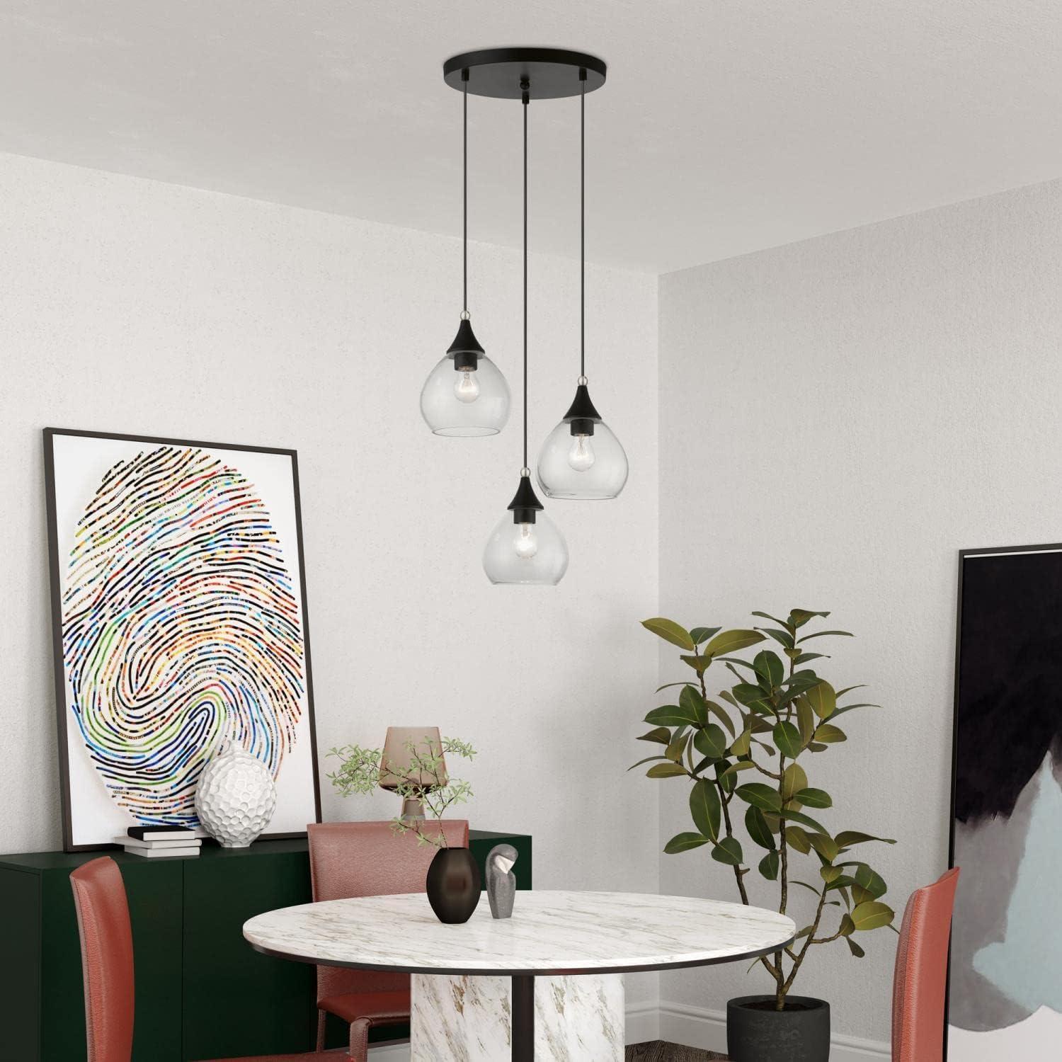 Livex Lighting Catania 3 - Light Pendant in  Black/Brushed Nickel