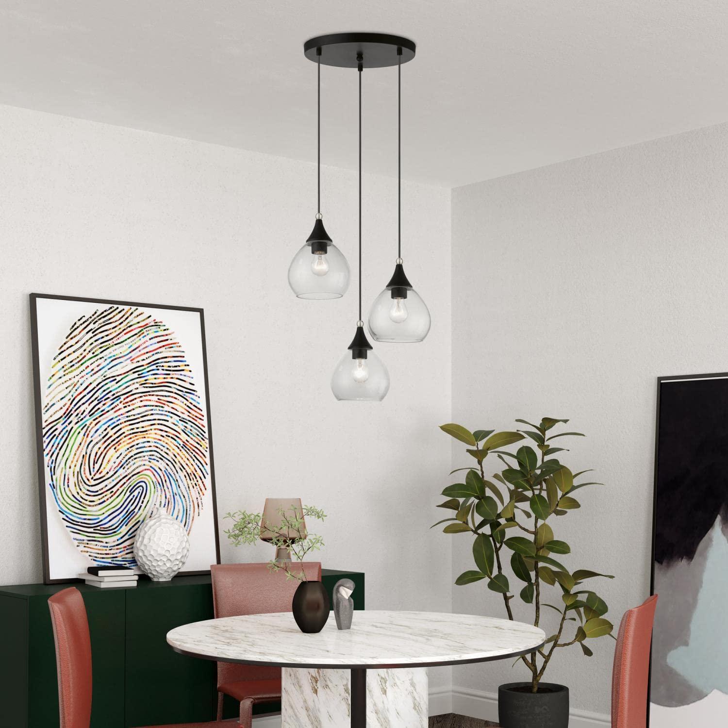 Livex Lighting Catania 3 - Light Pendant in  Black/Brushed Nickel