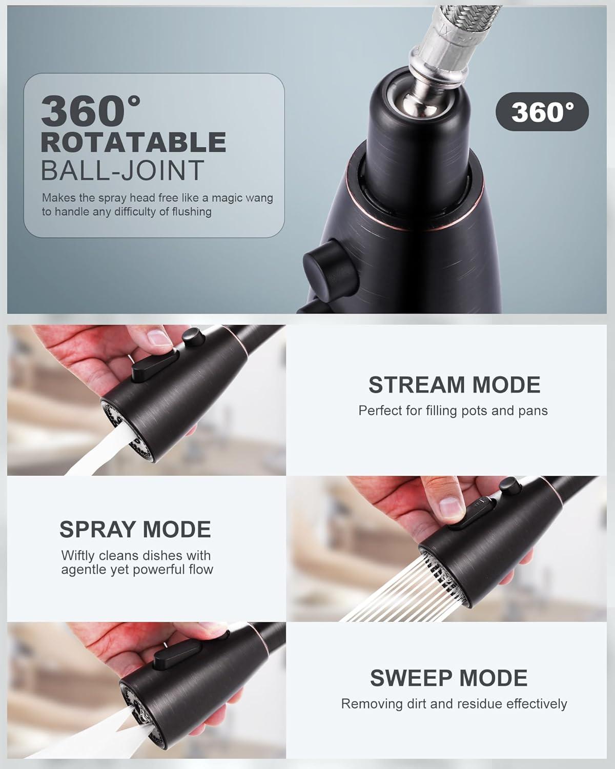 ARCORA ARCORA Stainless Steel  Single Handle Pull-Down Sprayer Kitchen Faucet Set with Touchless Sensor AR7100301RB-DC