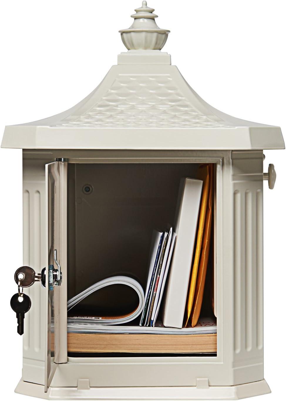 Large White Cast Aluminum Locking Pedestal Mailbox