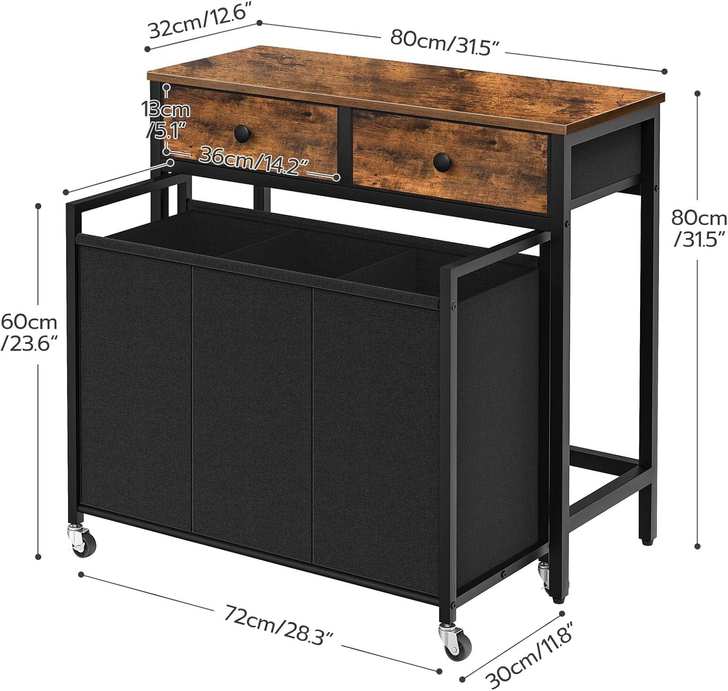 FLOORING CENTER LLC Laundry Basket With Wheels And Drawers
