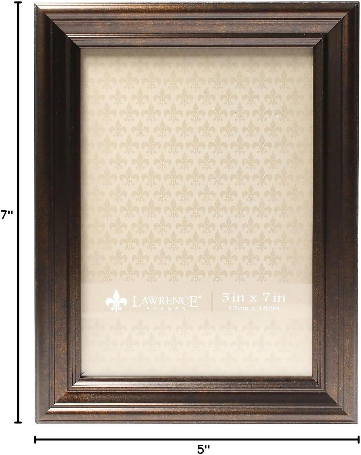 Lawrence Frames 5x7 Classic Detailed Oil Rubbed Bronze Picture Frame 535557