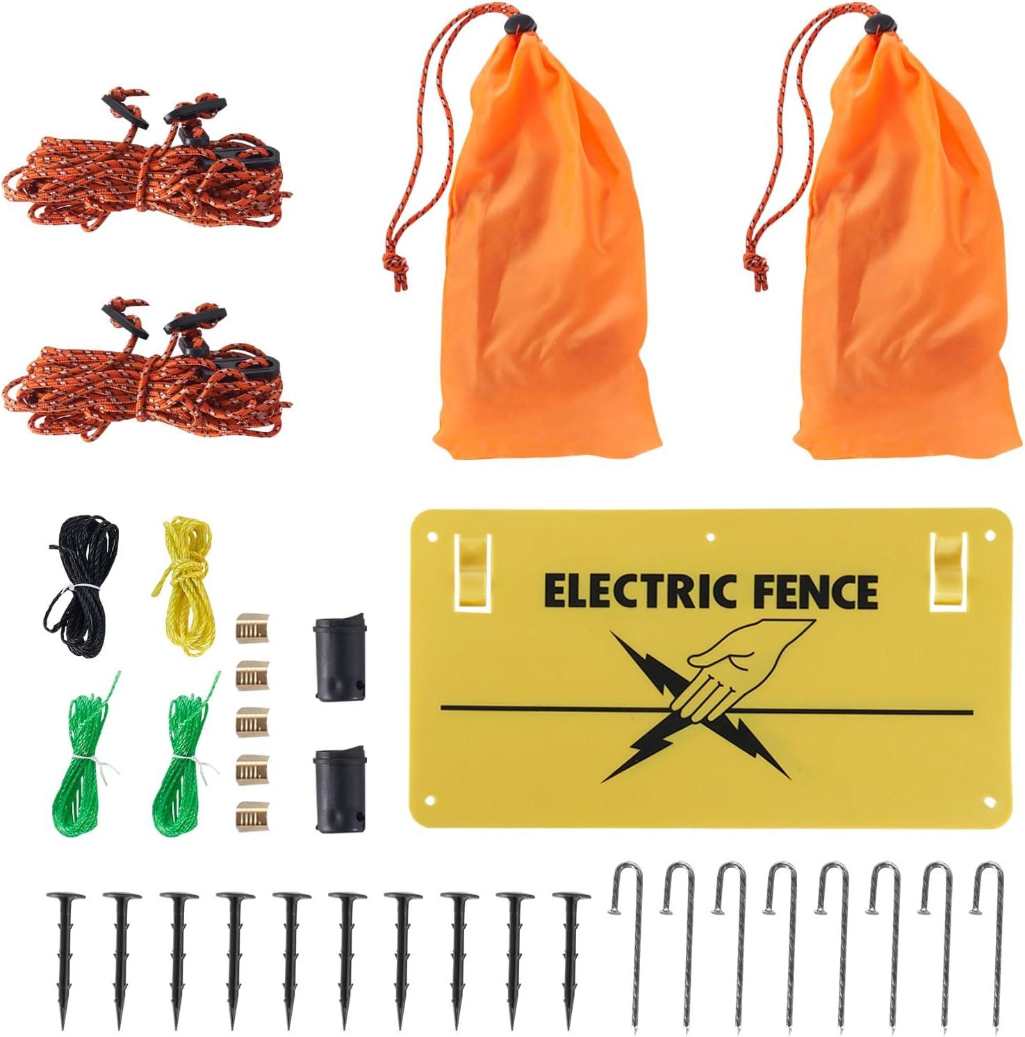 VEVOR Electric Fence Netting, 48" H x 100' L, PE Net Fencing Kit with Posts & Double-Spiked Stakes, Utility Portable Mesh for Chickens, Ducks, Geese, Rabbits, Used in Backyards, Farms, and Ranches