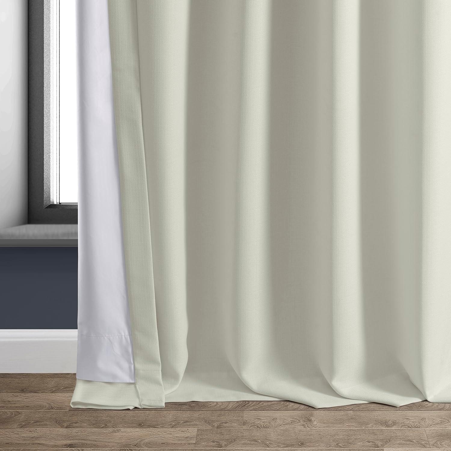 Excursion Ivory Blackout Linen Drapes with Hidden Tabs