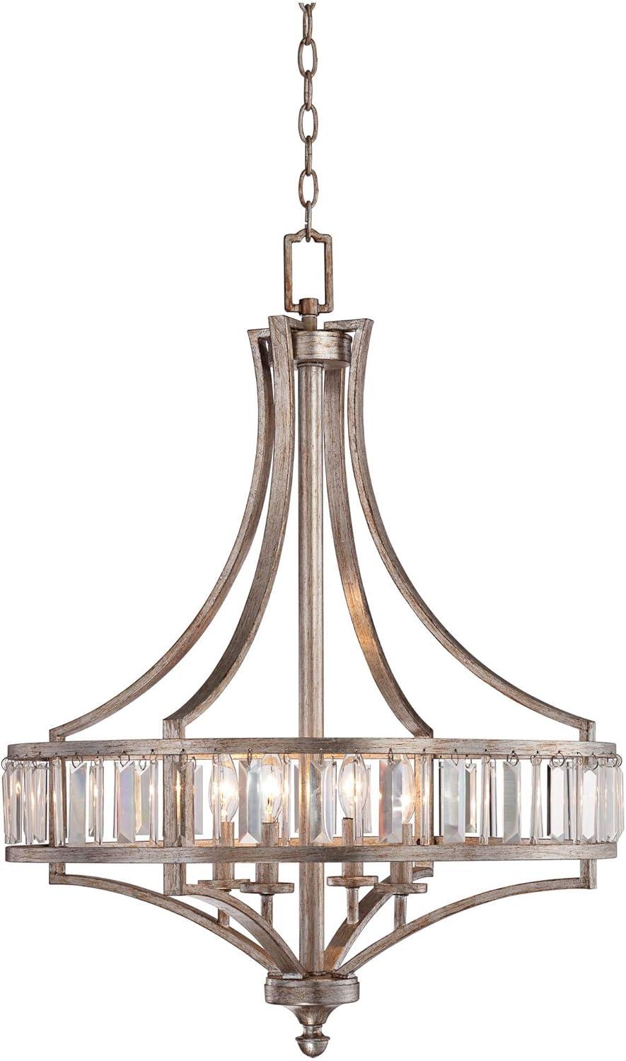 Vienna 28" Soft Silver Crystal Glass Chandelier