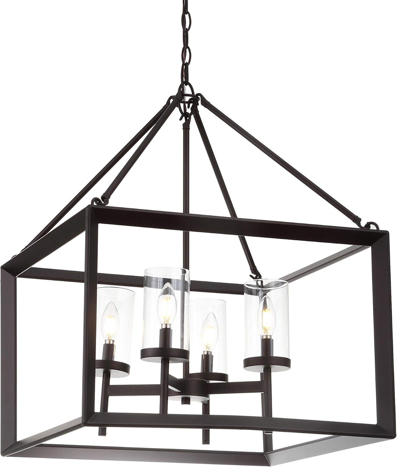 Anna 21" 4-light Metal/Glass LED Pendant, Oil Rubbed Bronze