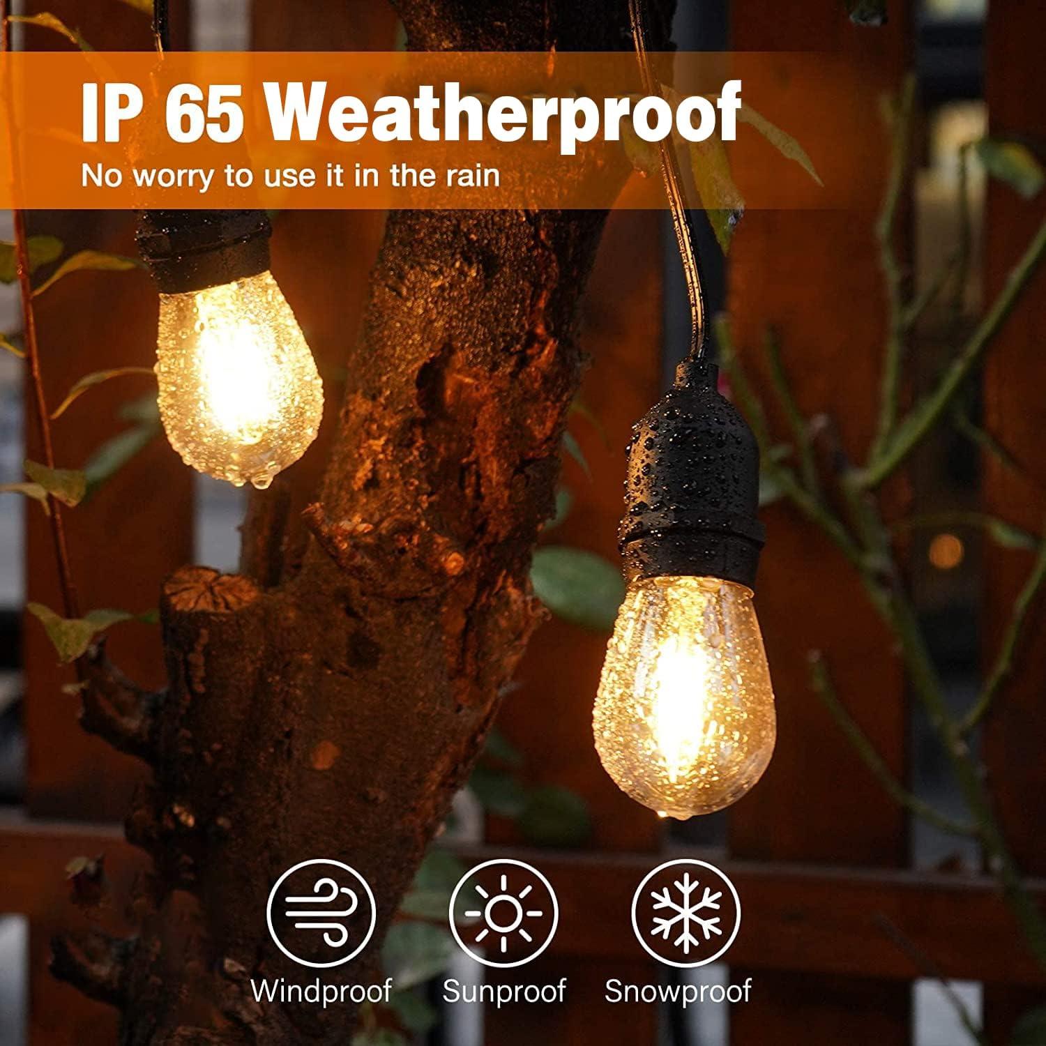 Warm White LED Outdoor Waterproof String Lights 6-Pack