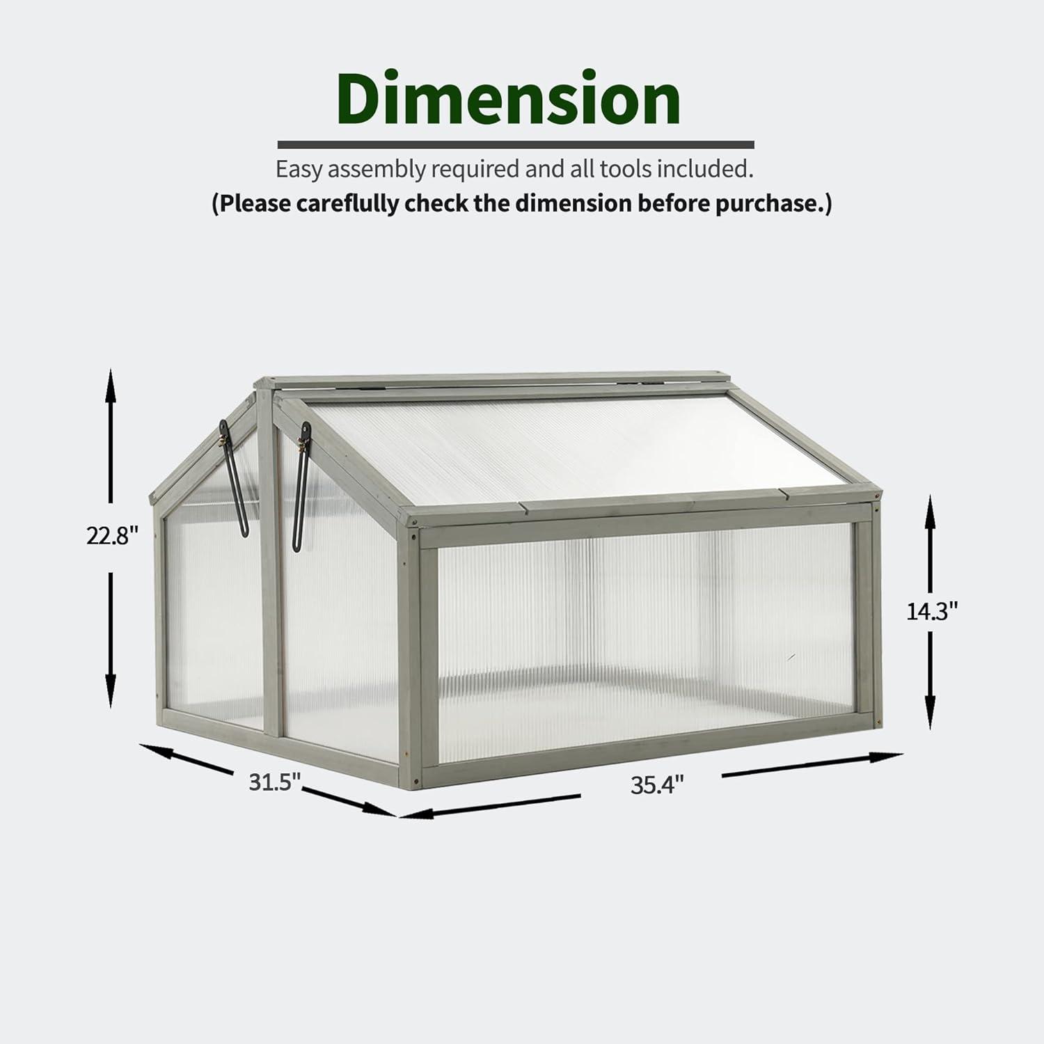 MCombo 35.4" W x 31.5" D Double Box Wooden Greenhouse Cold Frame