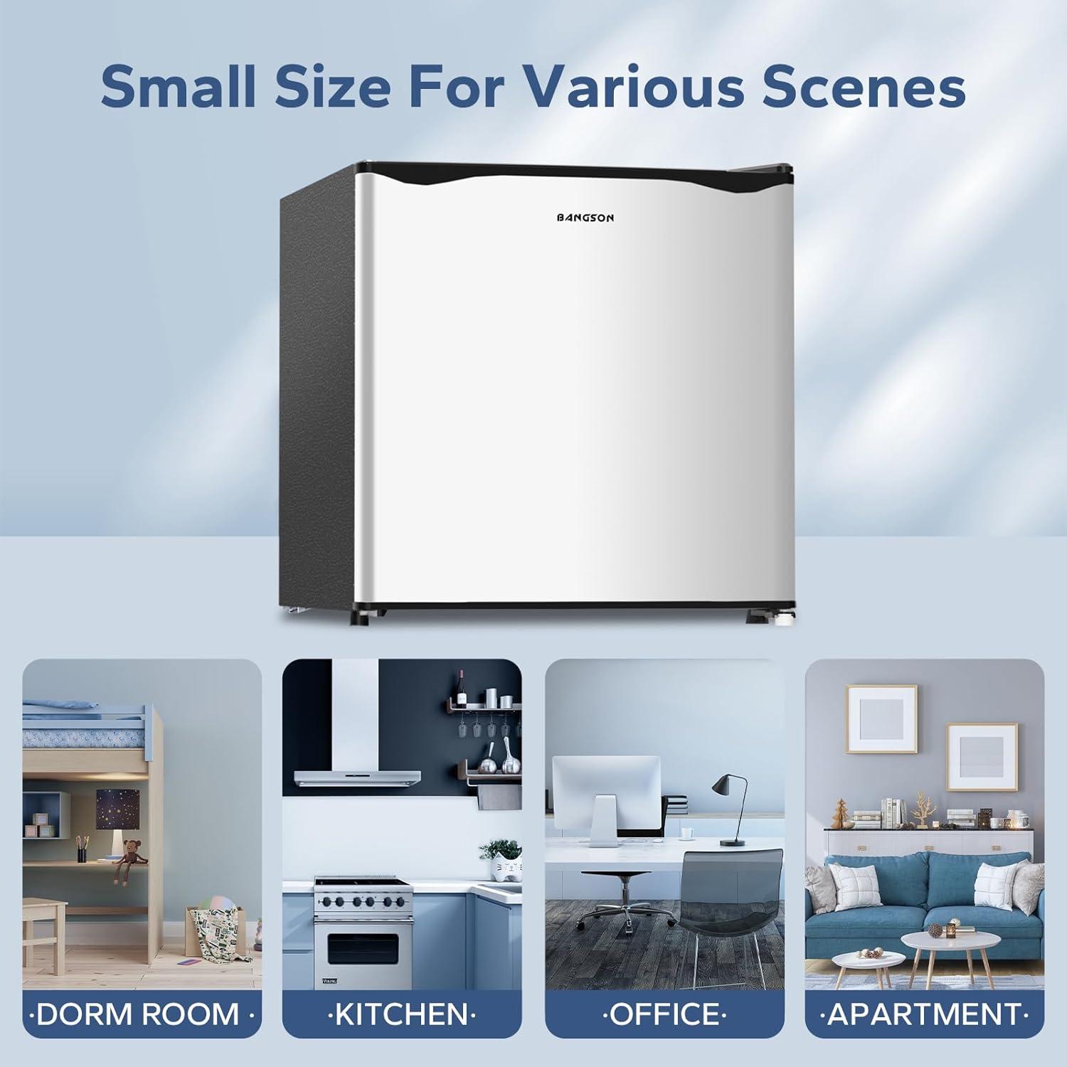 BANGSON BANGSON 1.6 Cu.Ft Mini Fridge With Freezer US-BSR-008