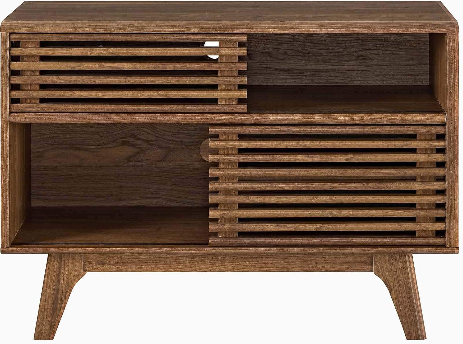 Modway Render 37.5'' Walnut Grain Console Table with Cabinet