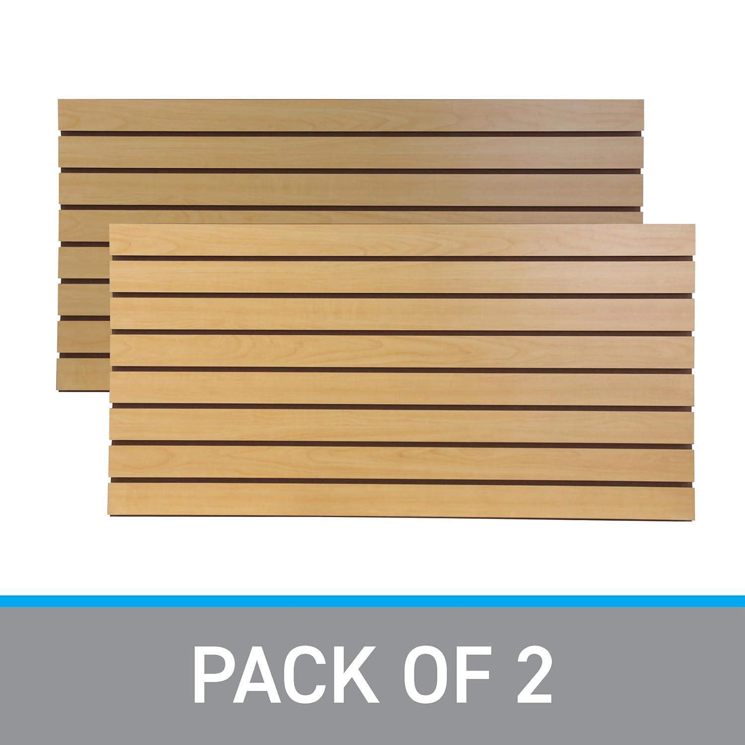 SSWBasics 4 ft x 2 ft Horizontal Maple Slatwall Panels - Pack of 2