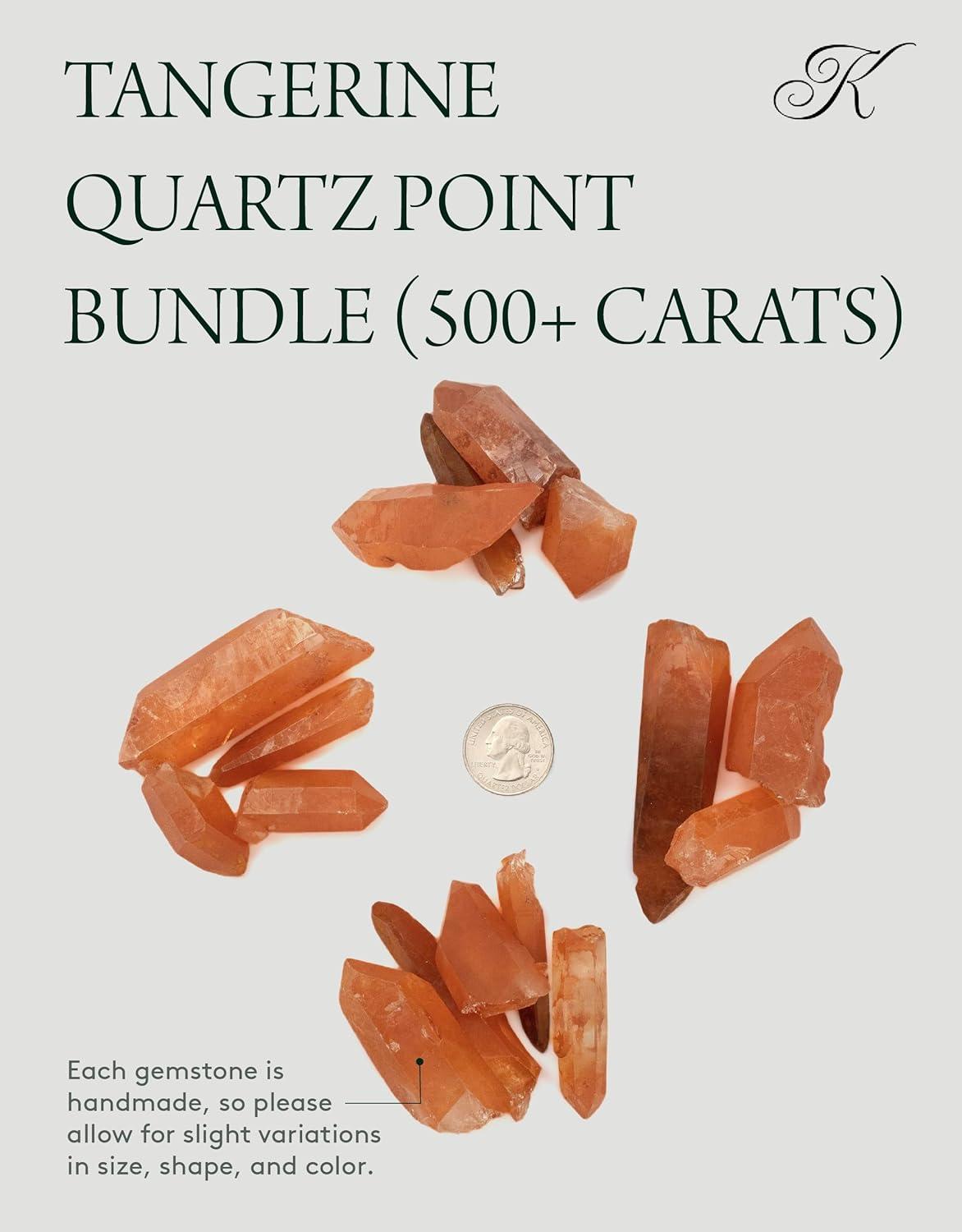 Natural Tangerine Quartz Points Set for Energy and Clarity