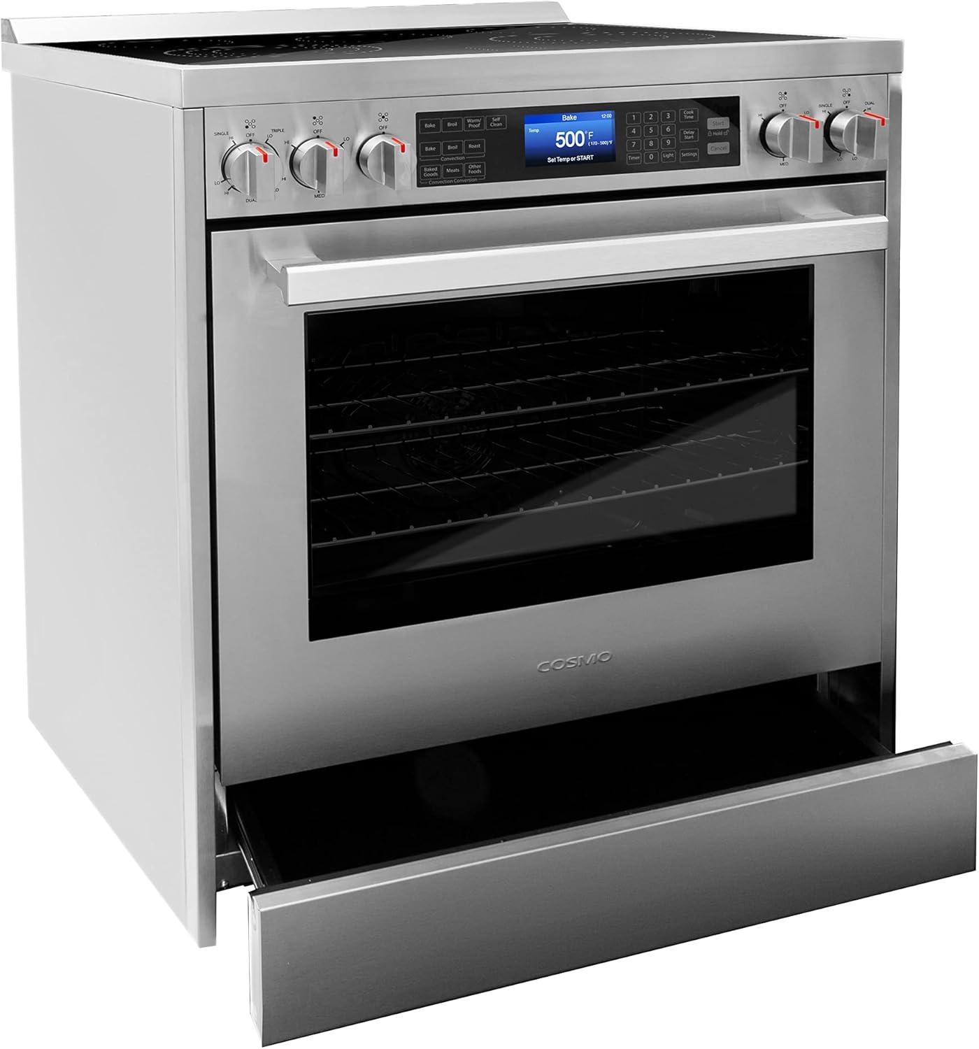 Cosmo 30" Stainless Steel Electric Range with Convection Oven