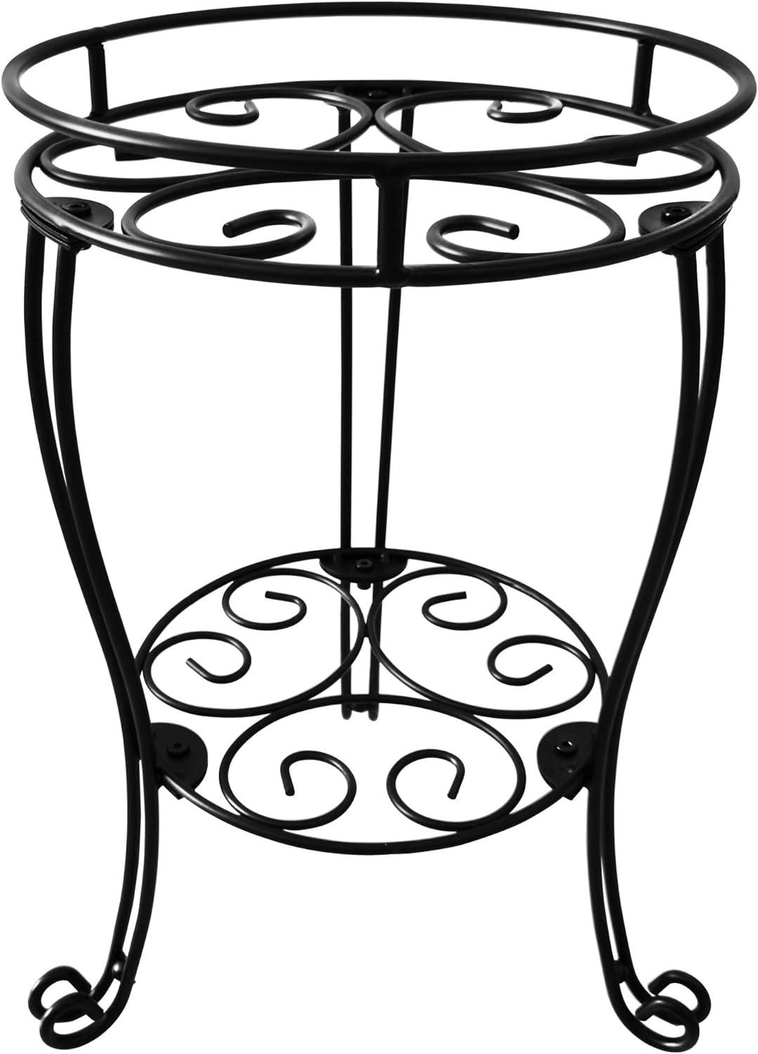 18.9'' Black Iron Indoor/Outdoor Plant Stand